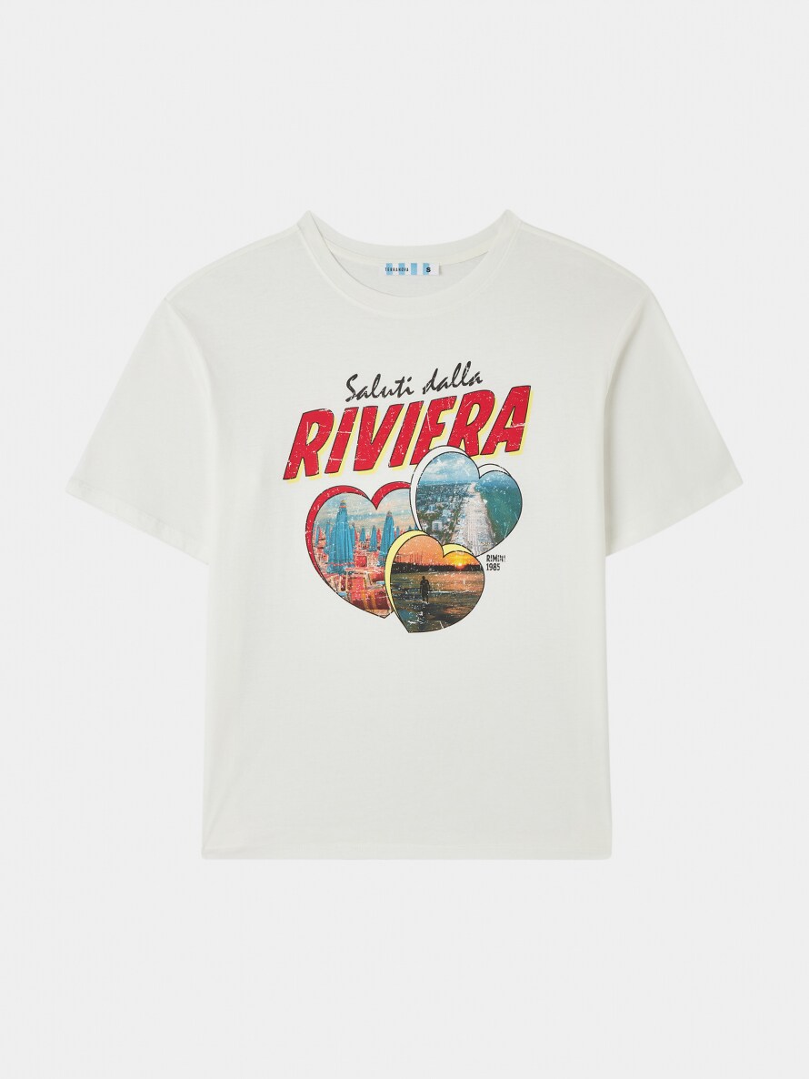 T-shirt oversize stampa rose Bianco ottico - Acquista Online