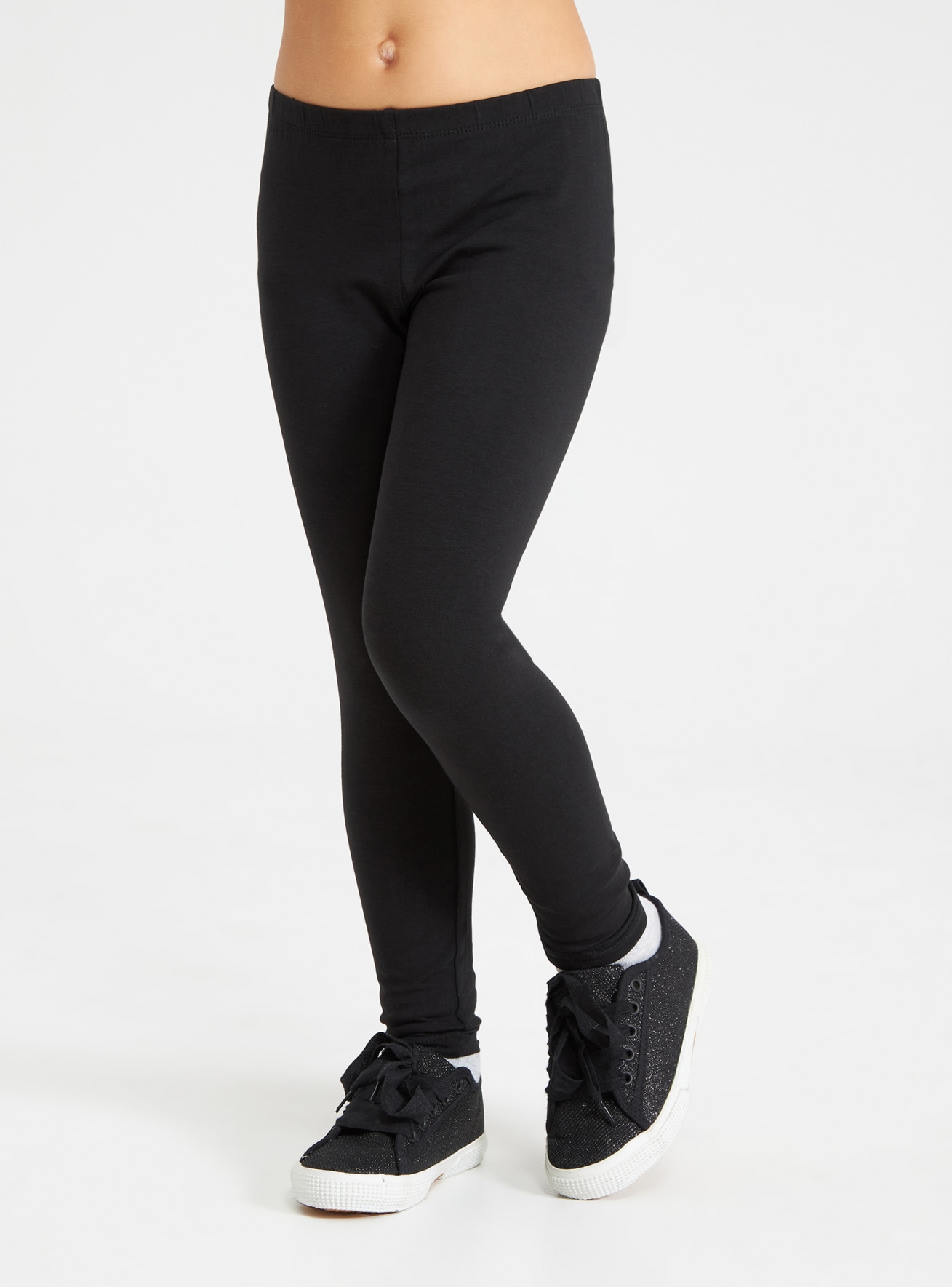 Black Basic single-colour full-length leggings - Buy Online | Terranova