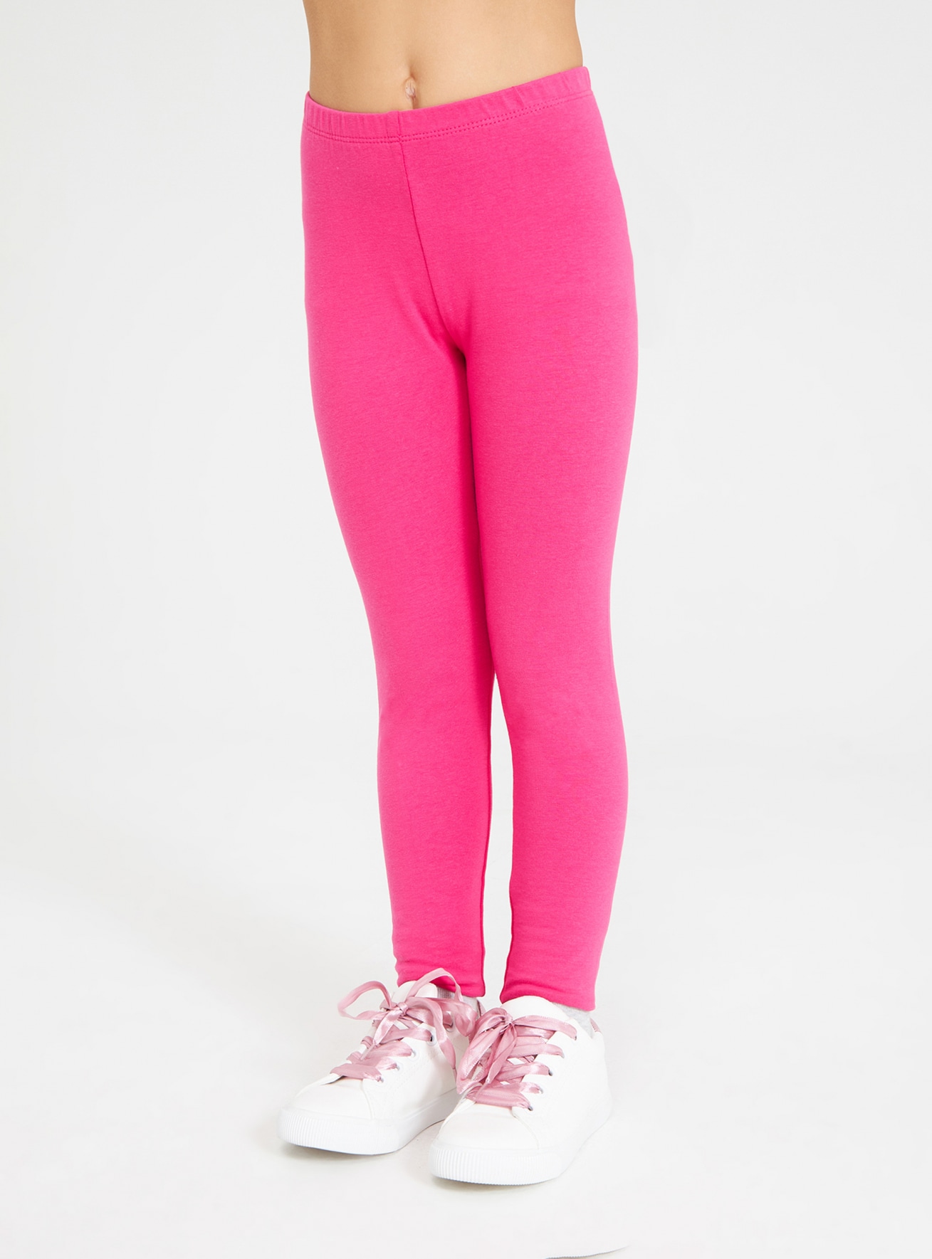Fuxia light Basic single-colour full-length leggings - Buy Online