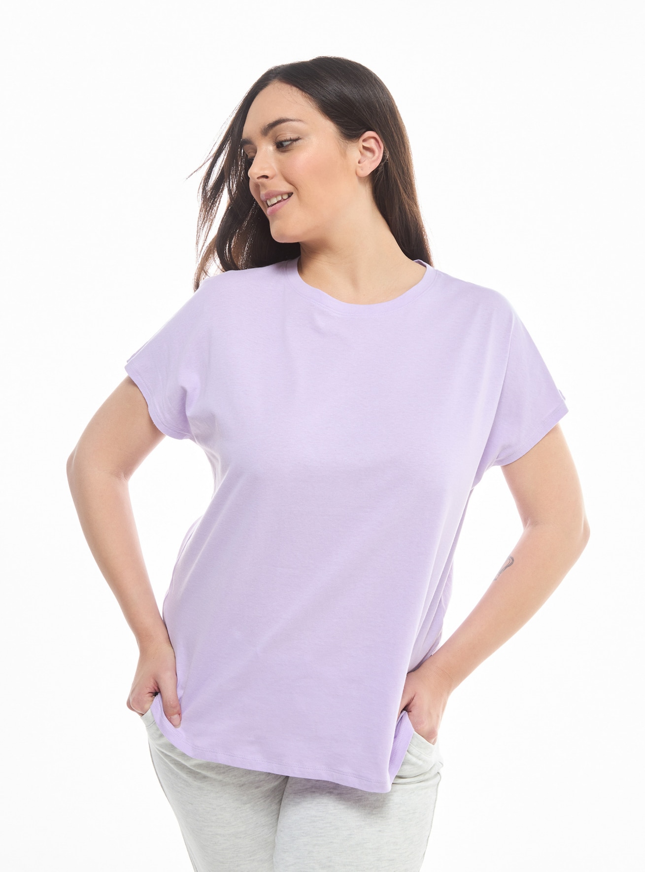 Lilla Single-colour loose T-shirt Buy | Online Terranova 
