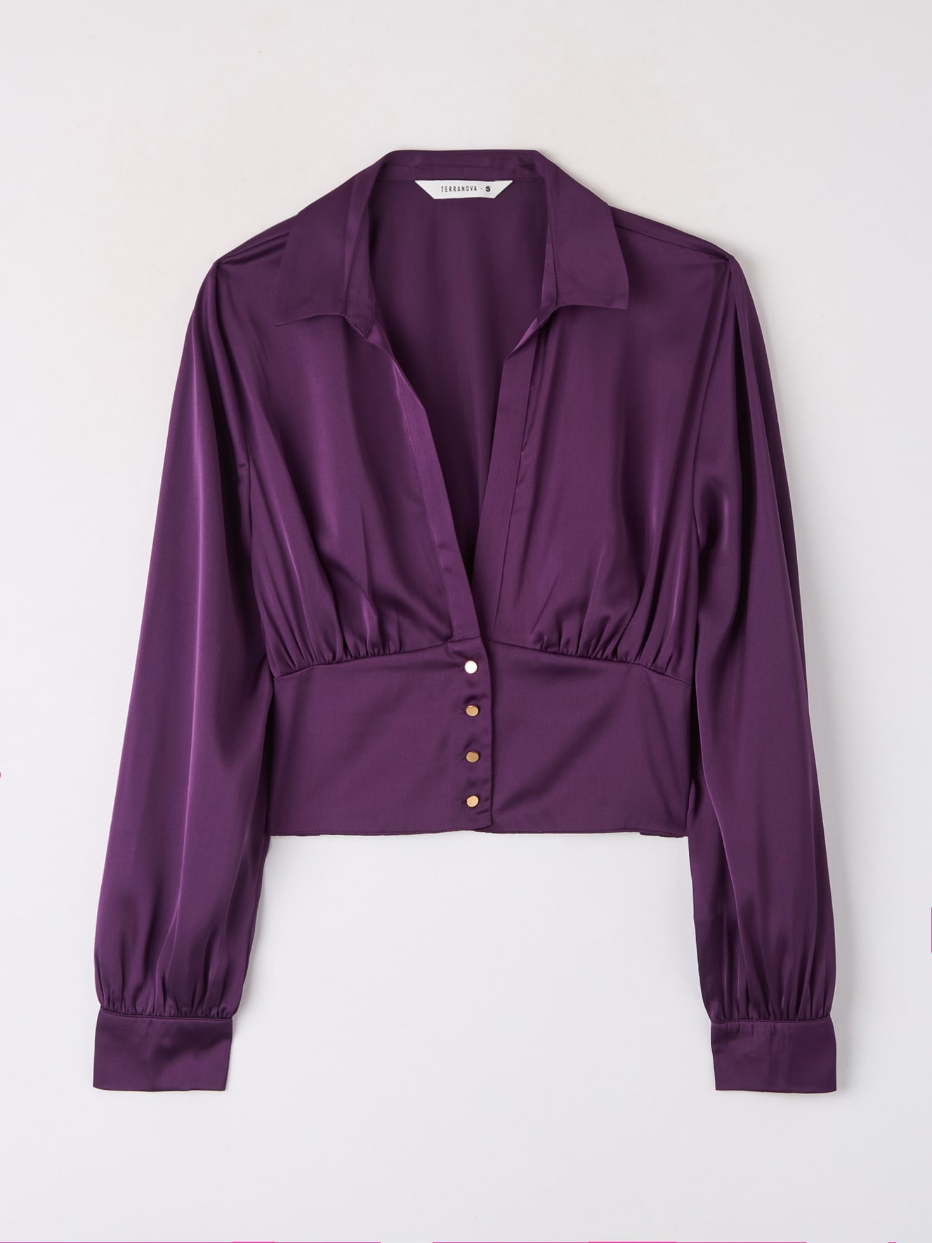 Long Sleeve Corset Detail Blouse Purple