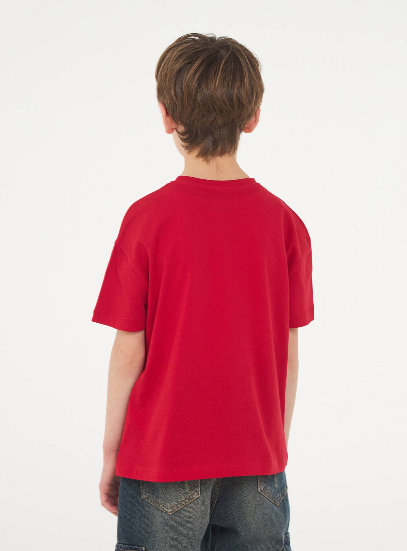 Camiseta de manga corta roja niño