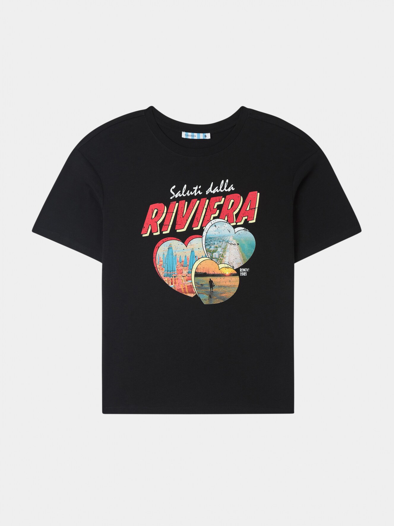 T-shirt oversize stampa riviera nero | Terranova