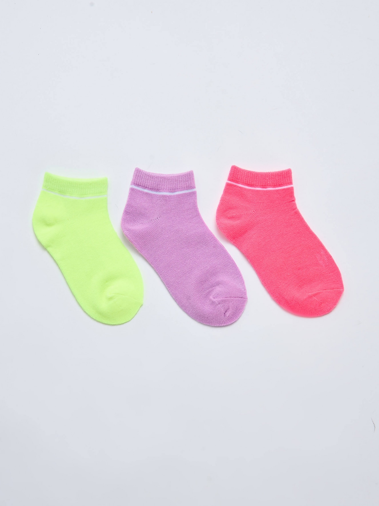 Rosa fluor calcetines de color liso