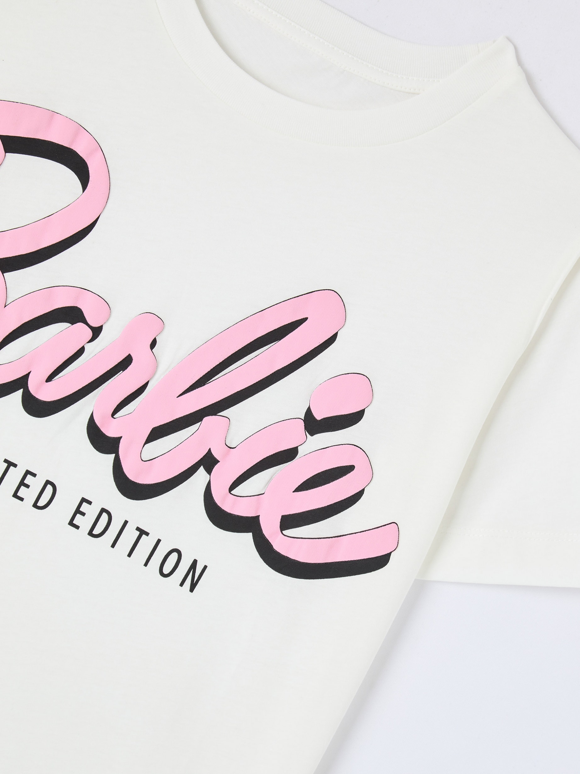 Optical white Oversized T-shirt with Barbie® lettering - Buy
