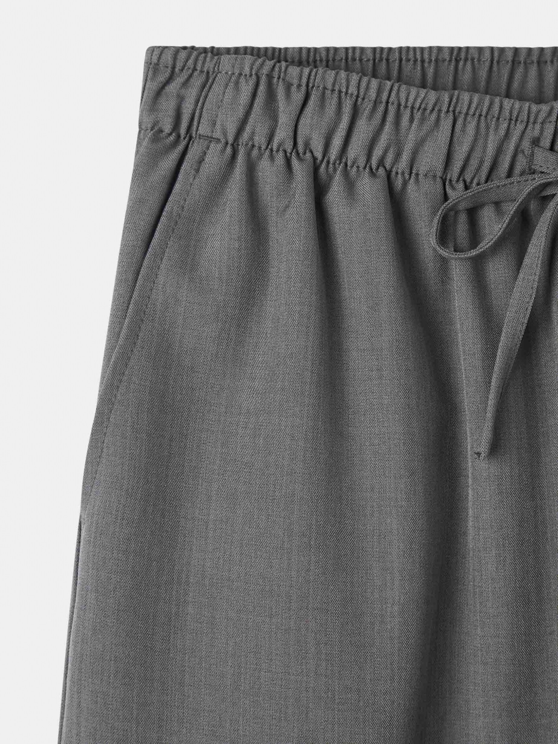 Charcoal Grey Drawstring Wide Leg Sweatpants