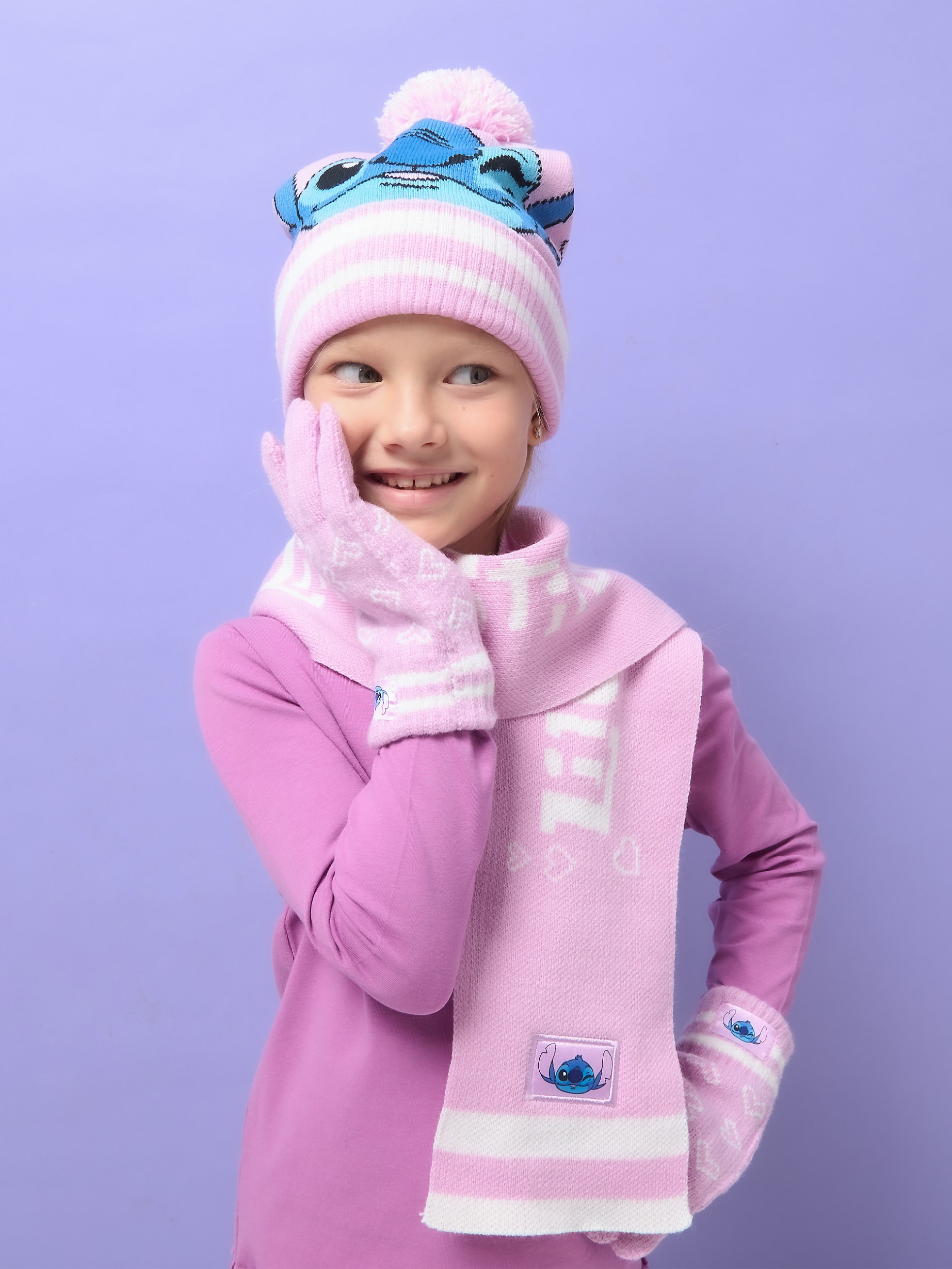 ensemble bonnet écharpe gants fille - Hello Kitty - 4 ans