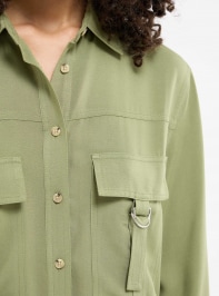 Green military Shirt with utility Terranova Buy - | pockets Online