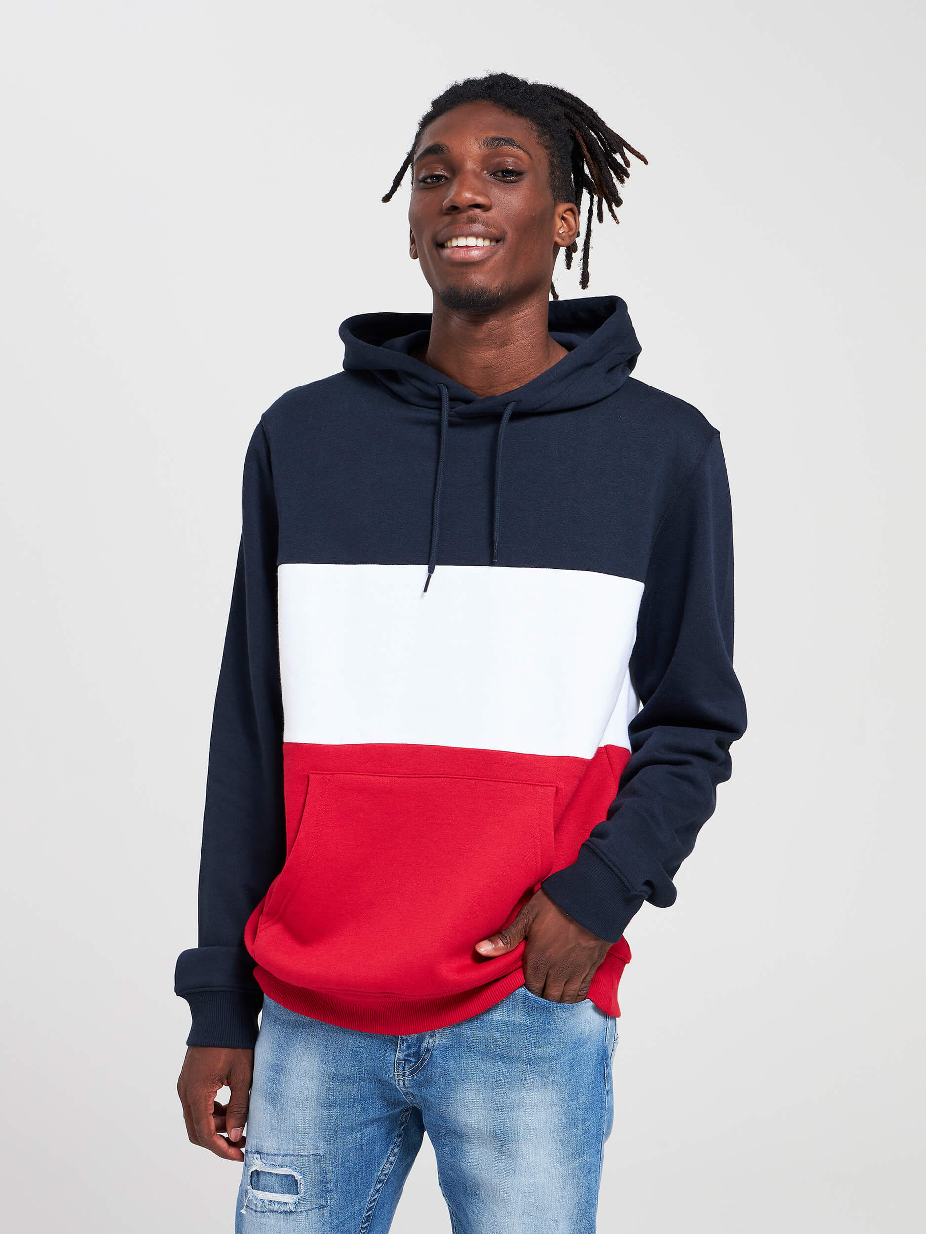 block colour hoodie