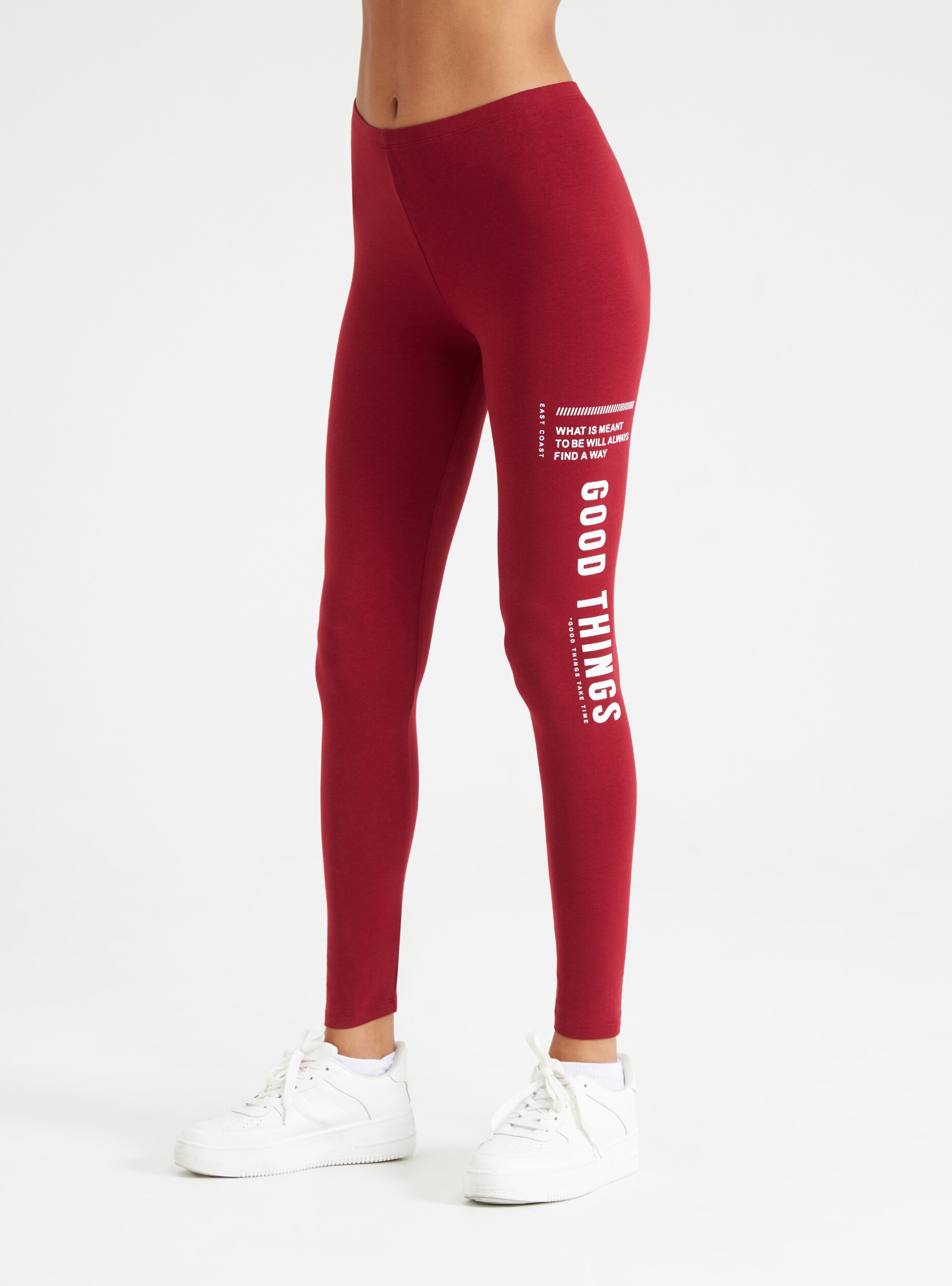 Legging long avec écriture latérale Rouge foncé - Achetez en ligne |  Terranova
