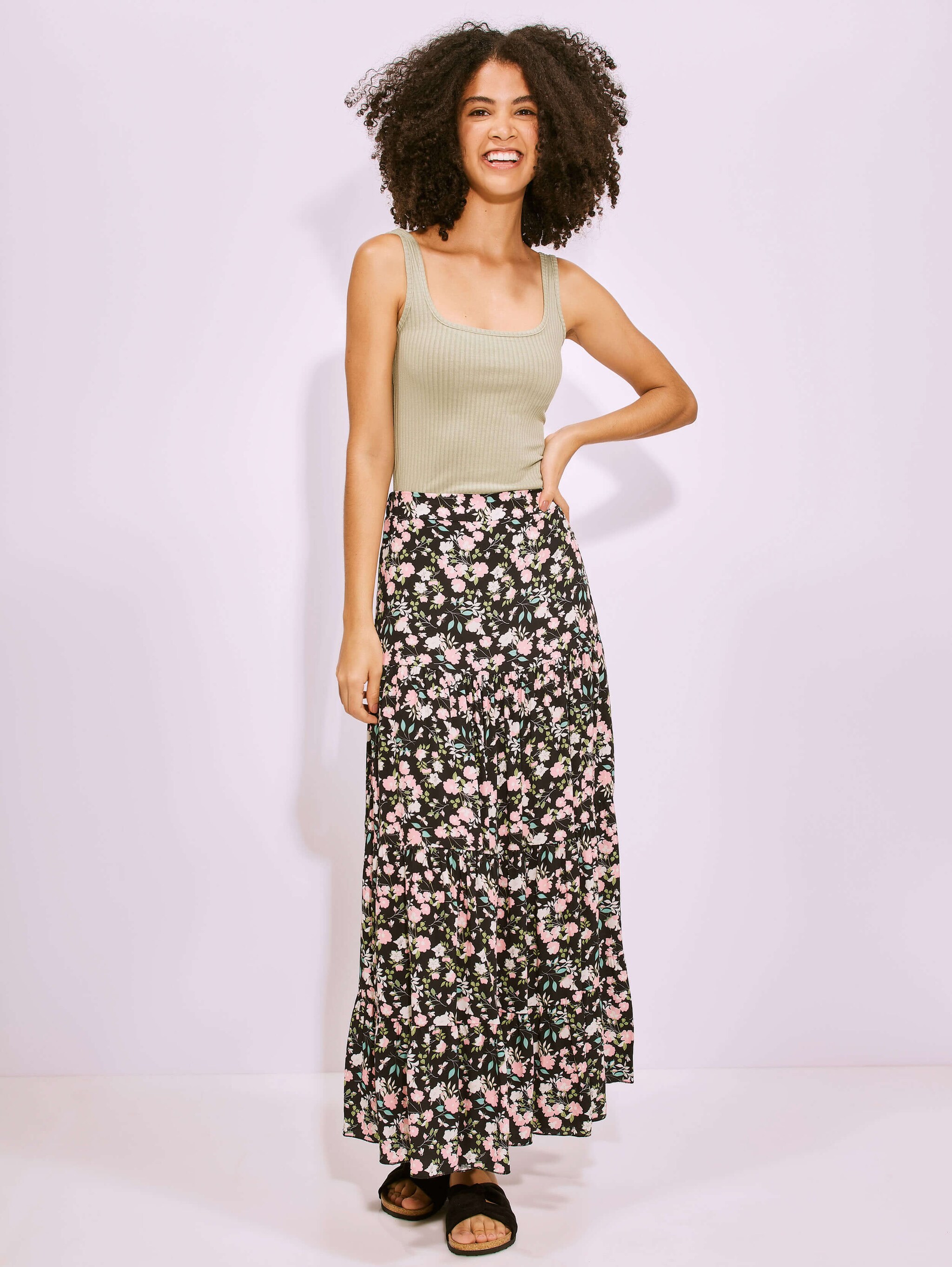 long floral skirt