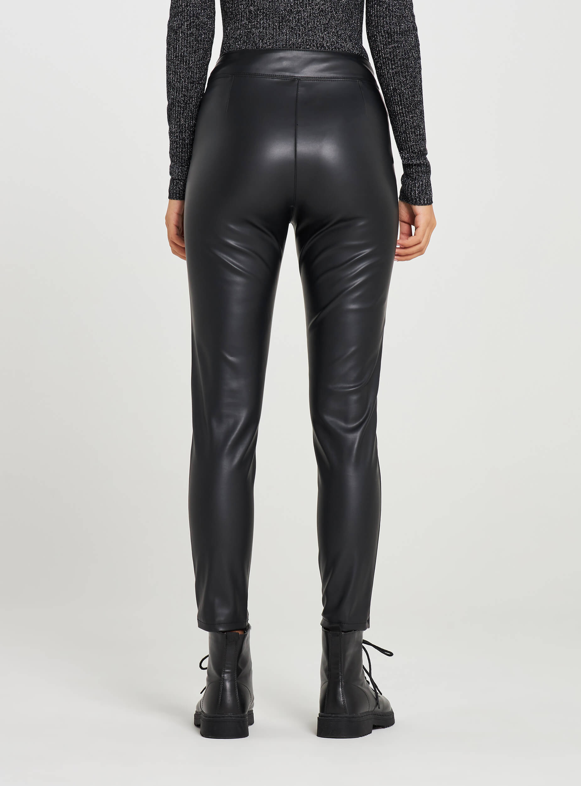 zip leather trousers