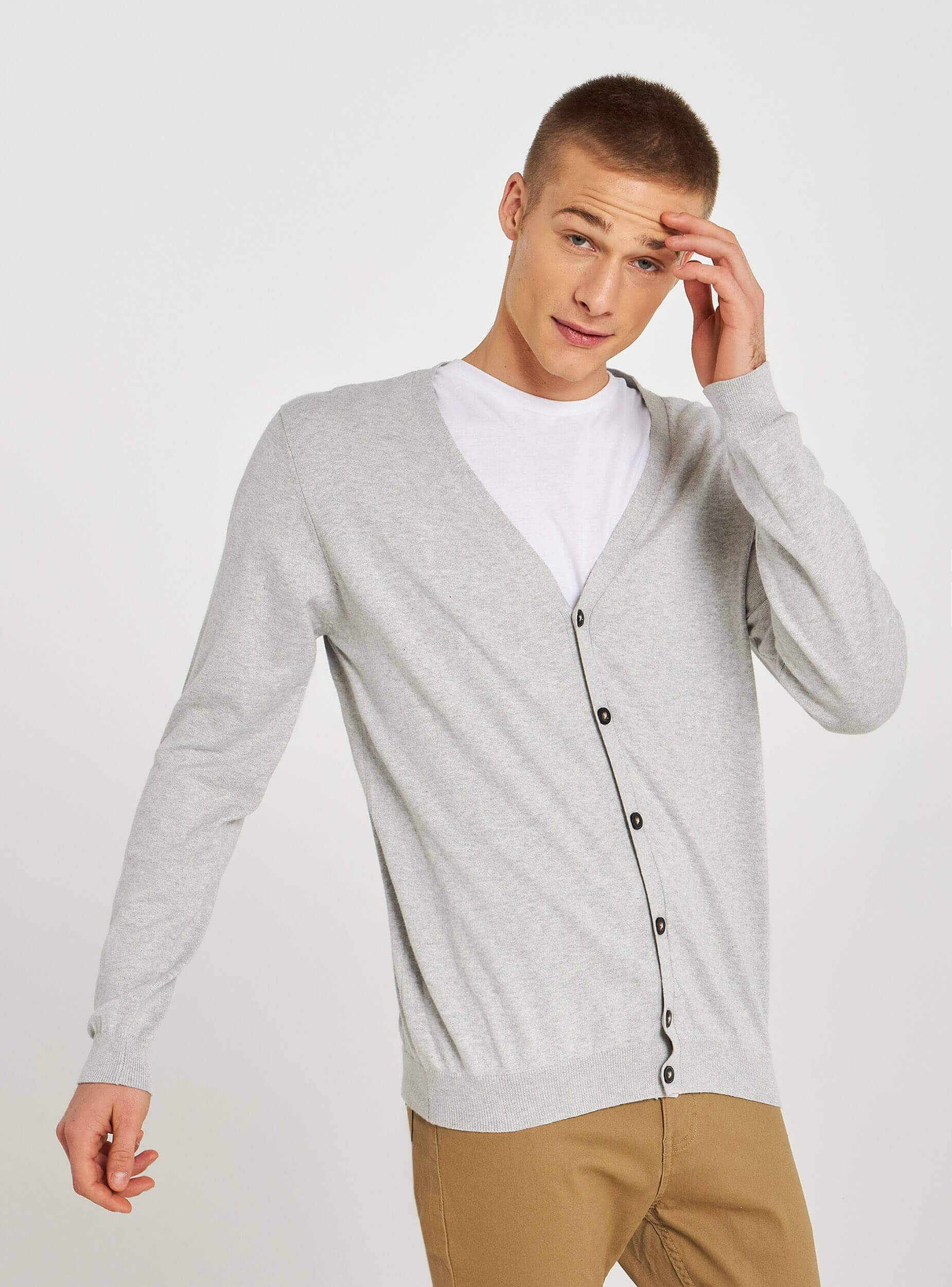 gray lightweight cardigan