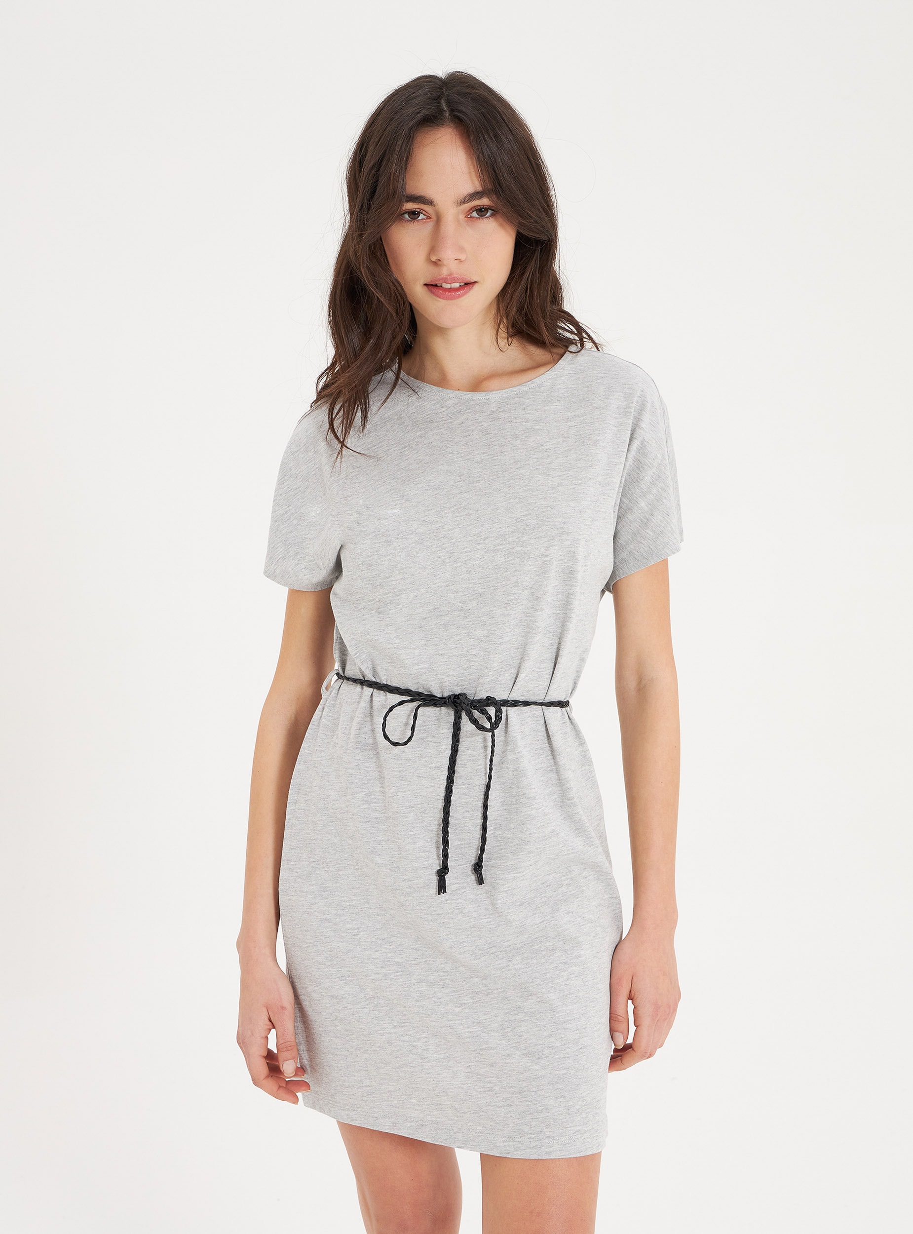 gray t shirt dress