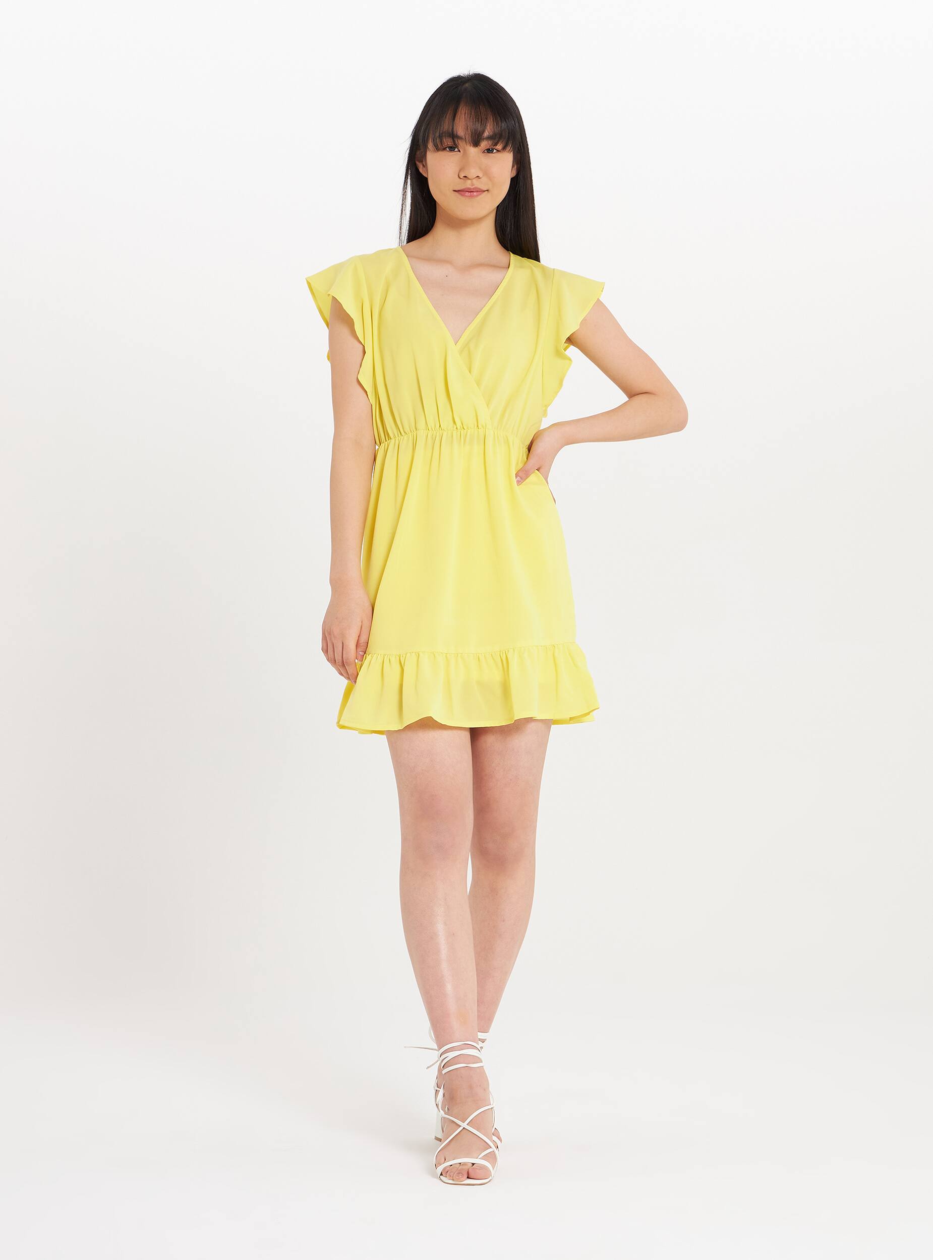 lemon yellow mini dress