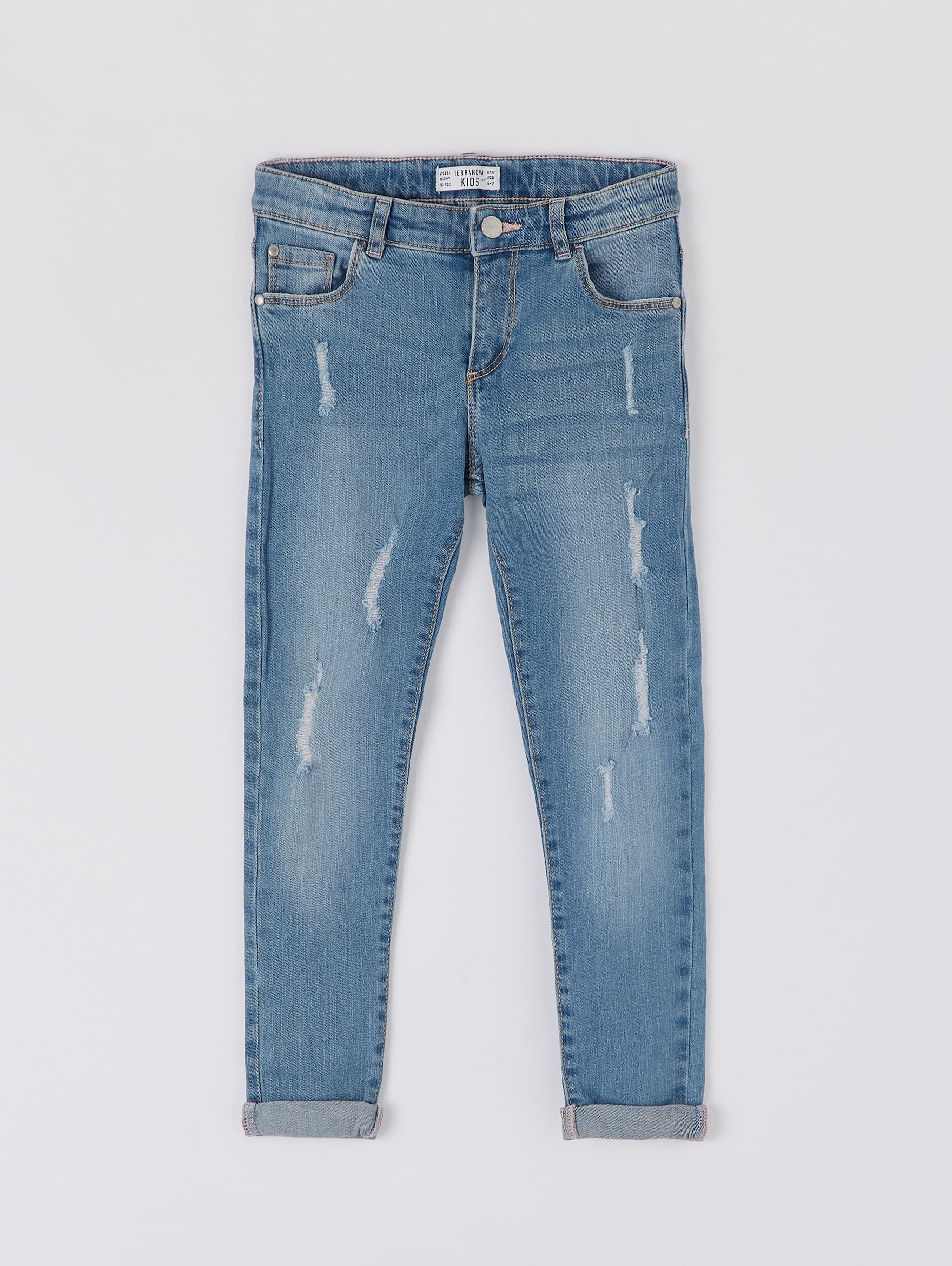 light denim distressed jeans
