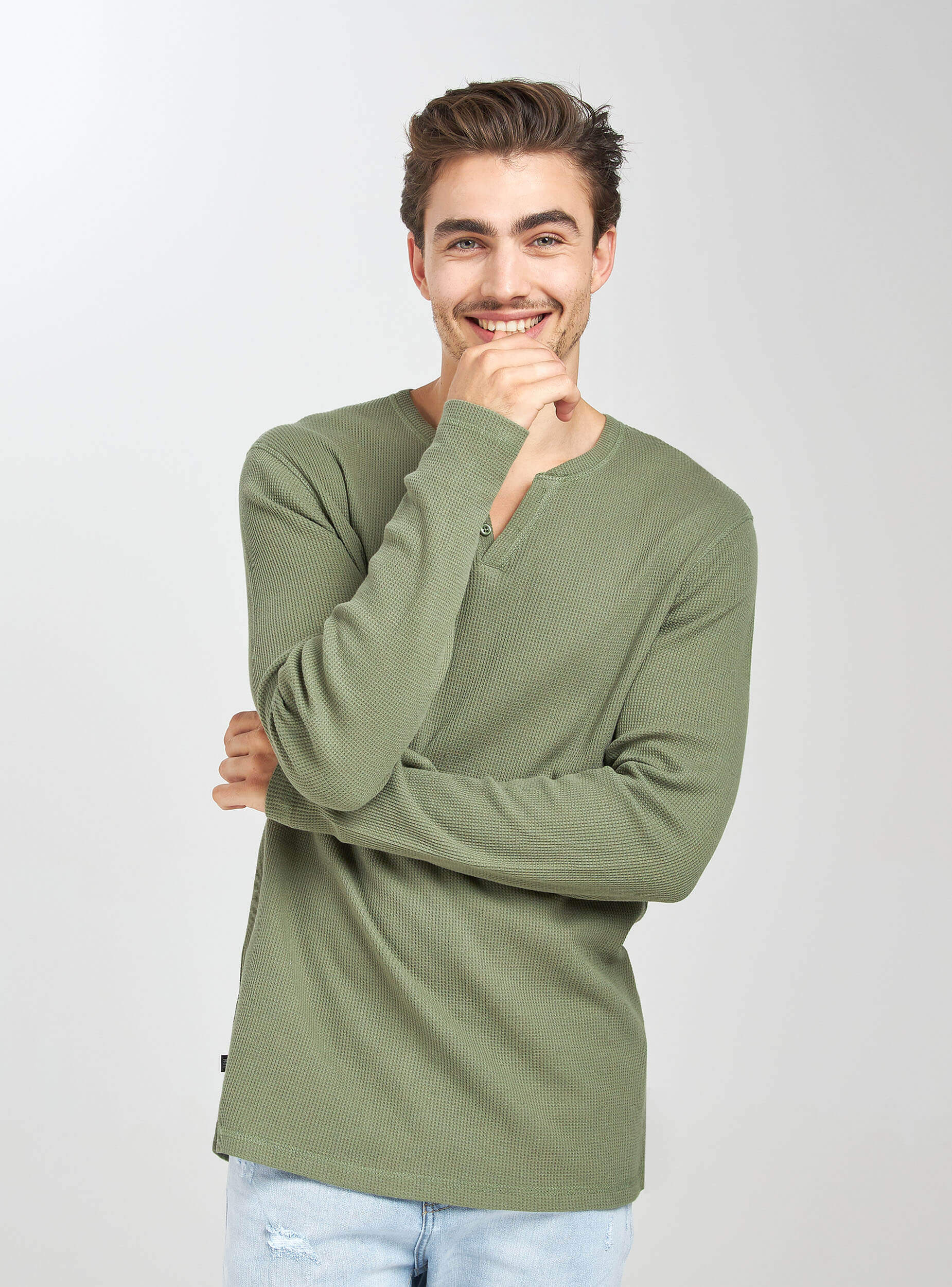 long sleeve t shirts button neck