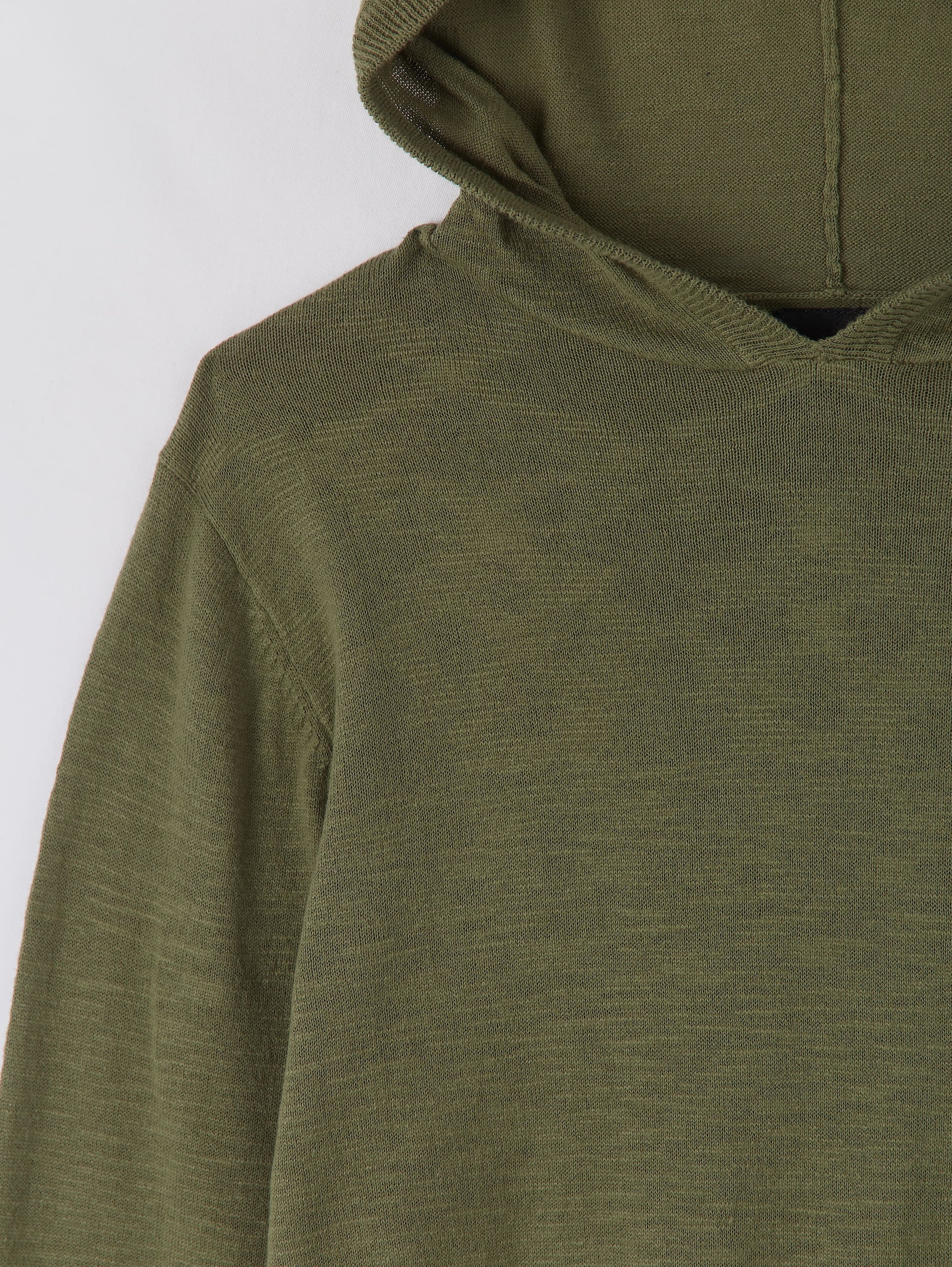 green hooded sweater