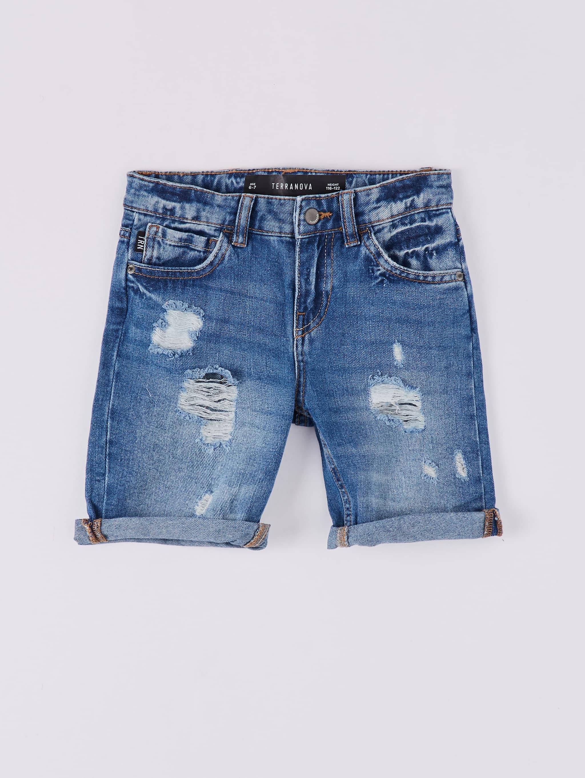 boys ripped jean shorts