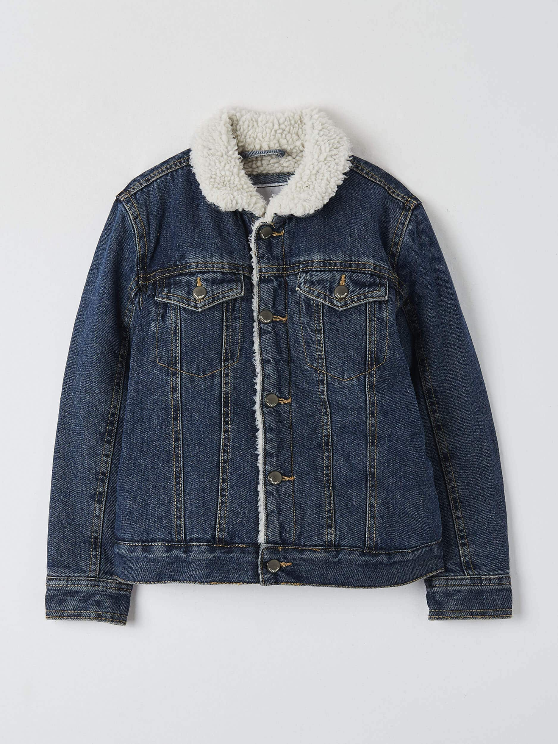 blue denim sherpa jacket