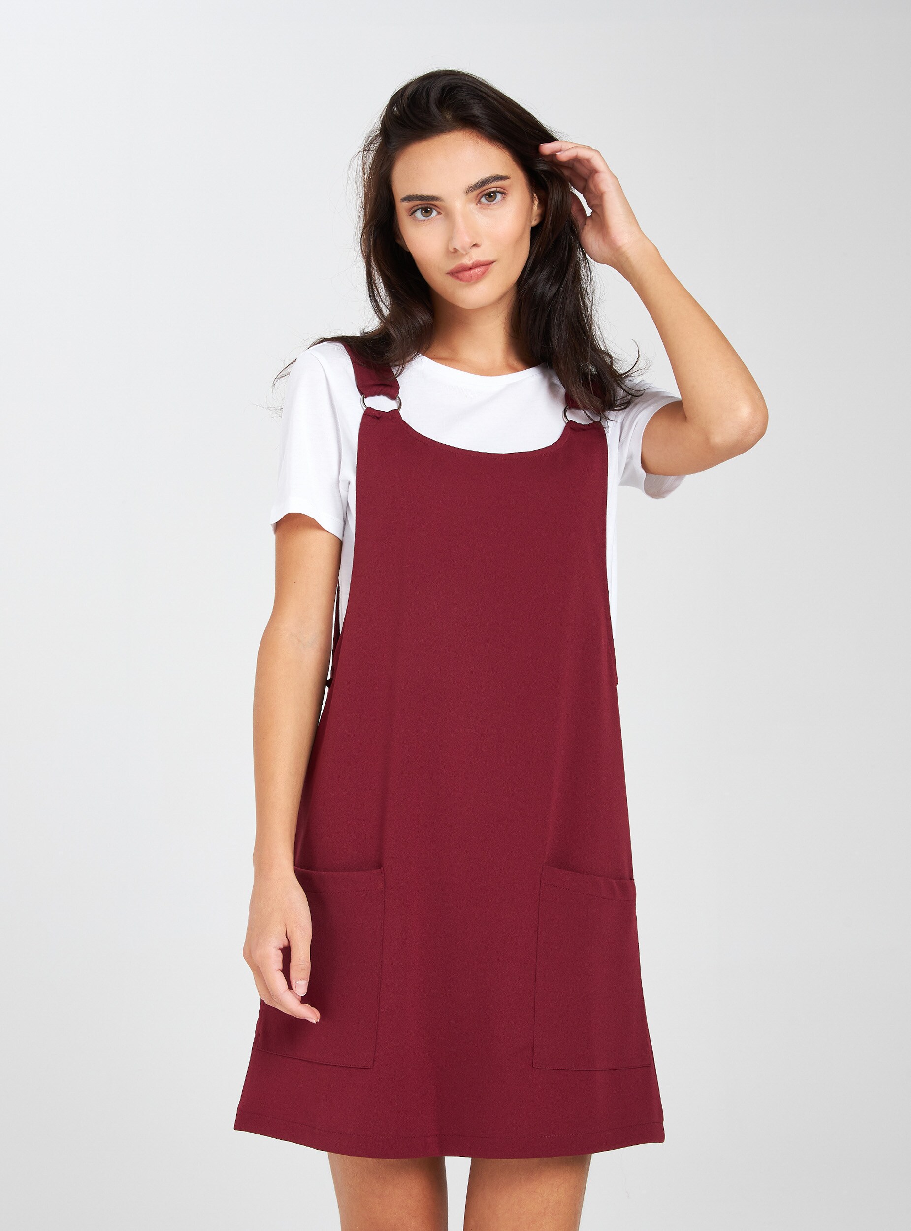 short dungaree dress