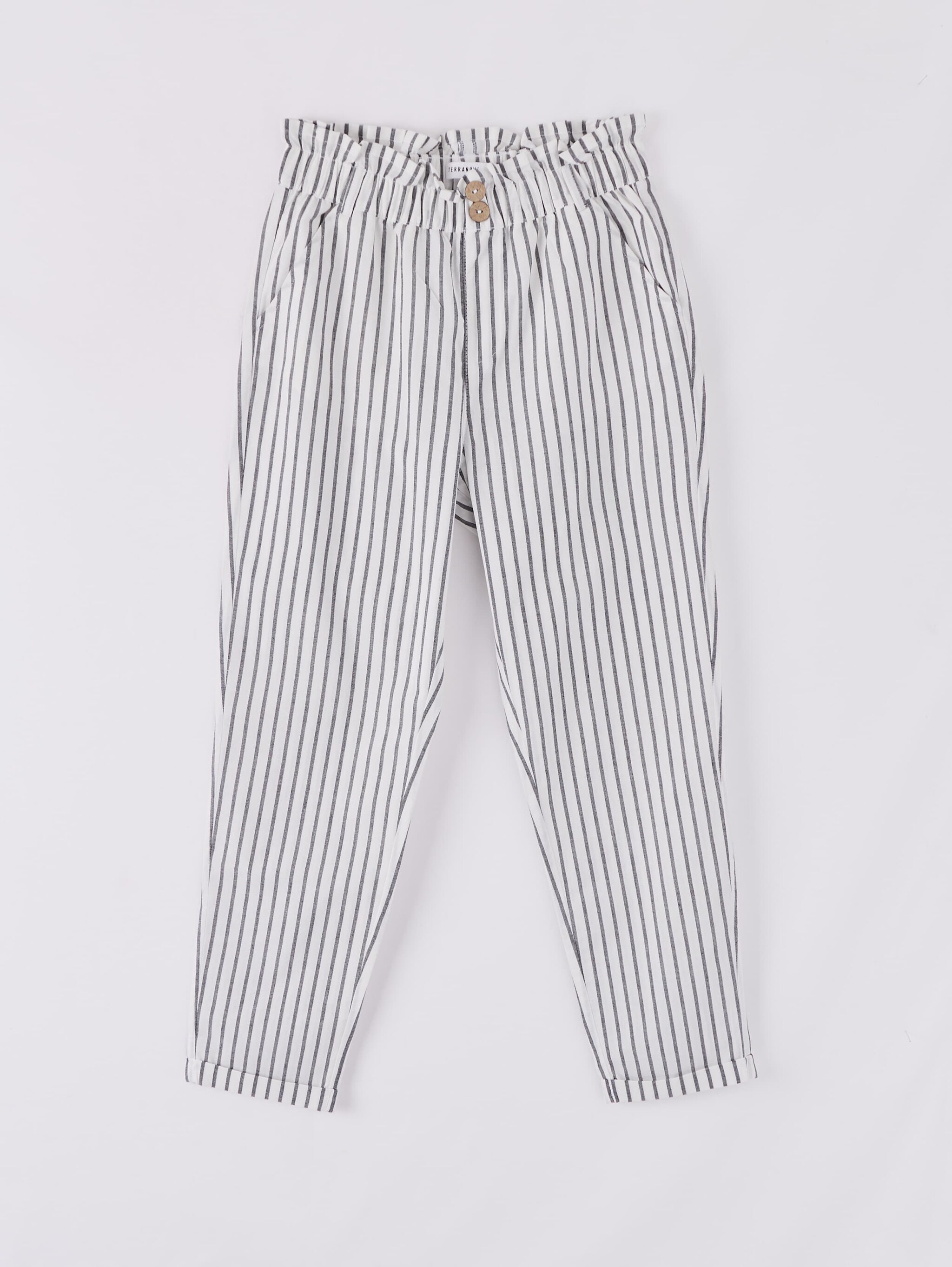 white striped trousers