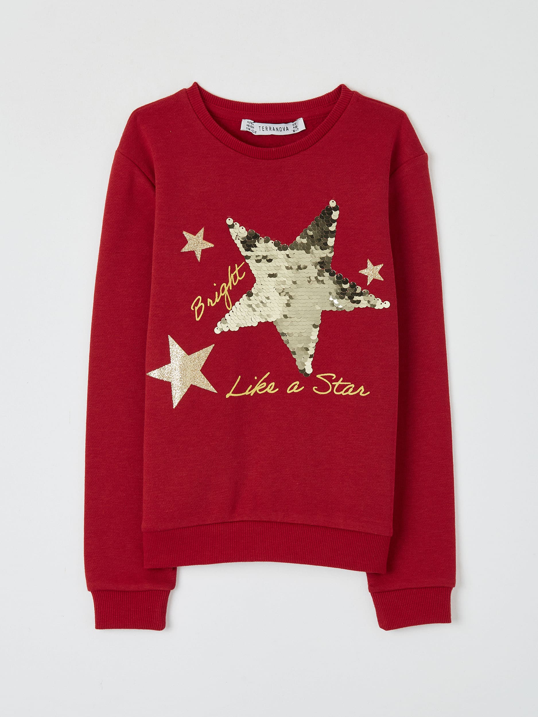 red sweatshirt with white stars