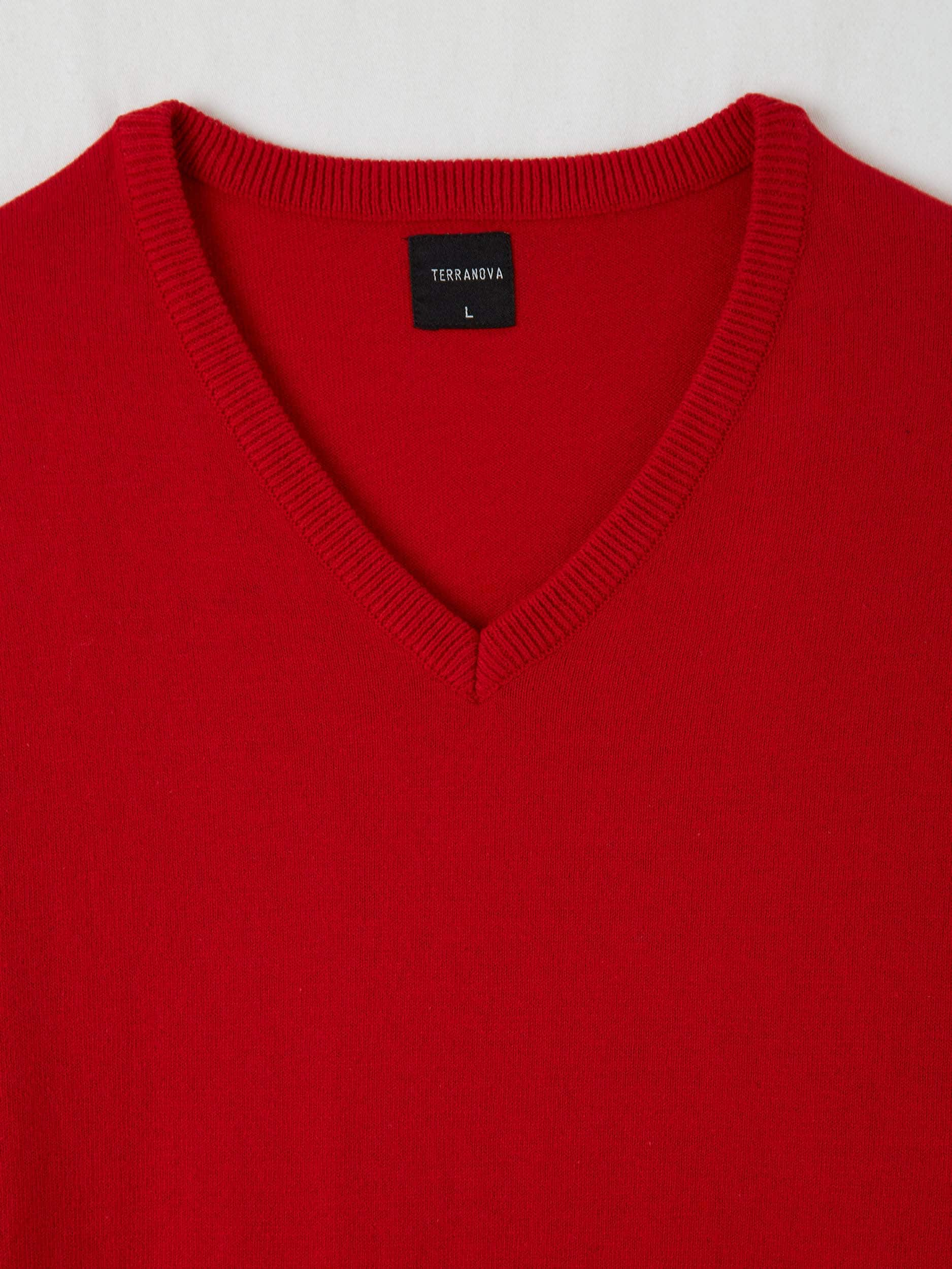 red cotton sweater