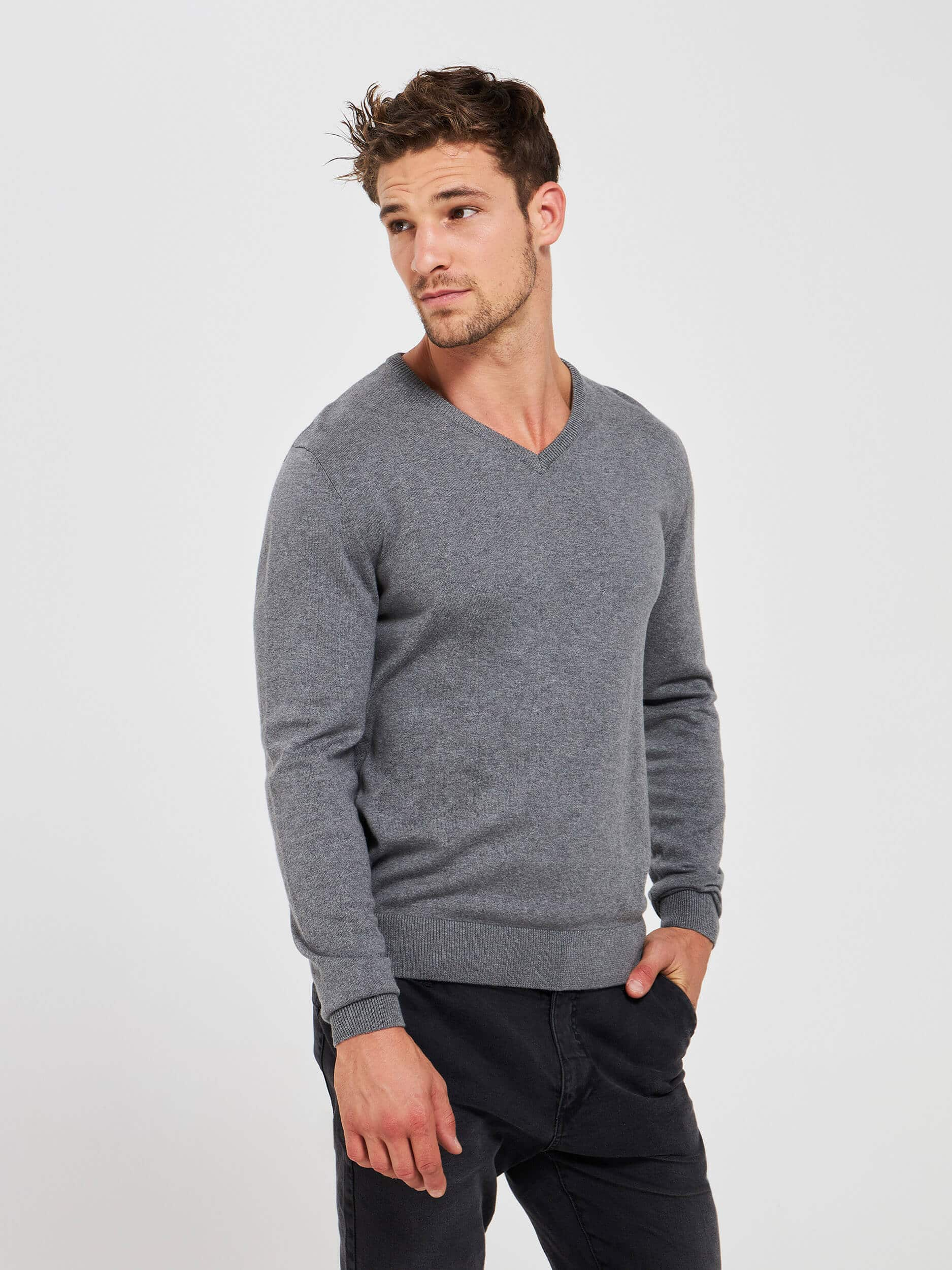 grey cotton sweater