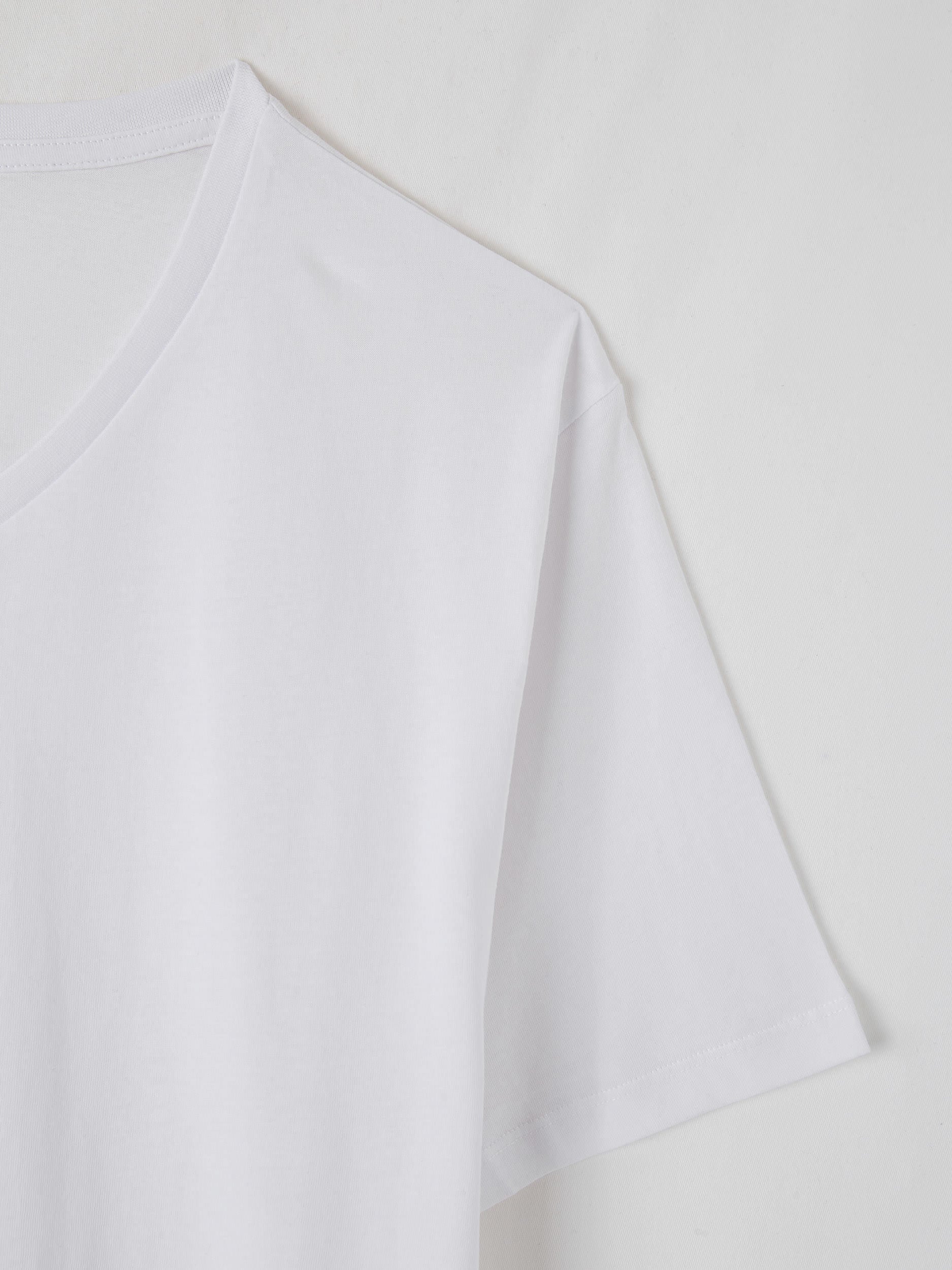 Optical White V Neck T Shirt Buy Online Terranova